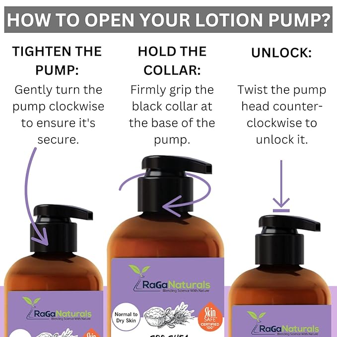 RaGaNaturals Lavender Shea Butter Hand and Body Lotion, 8 Fl Oz - Moisturizing, Plant-Based, Vegan, with Argan, Avocado Oil & Vitamin E-FemmiqueWomen