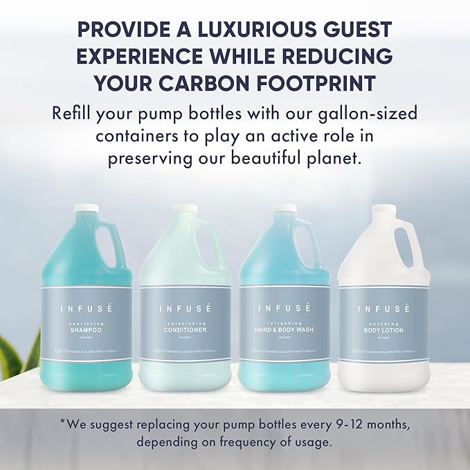 1-Shoppe Infuse 40 Piece Ecobox All-In-Kit | White Tea and Coconut Soap | 12 Shampoo, 8 Conditioner, 12 Body Wash & 8 Lotion | 10oz Hotel Soaps and Toiletries Bulk | Personal Care Products-FemmiqueWomen