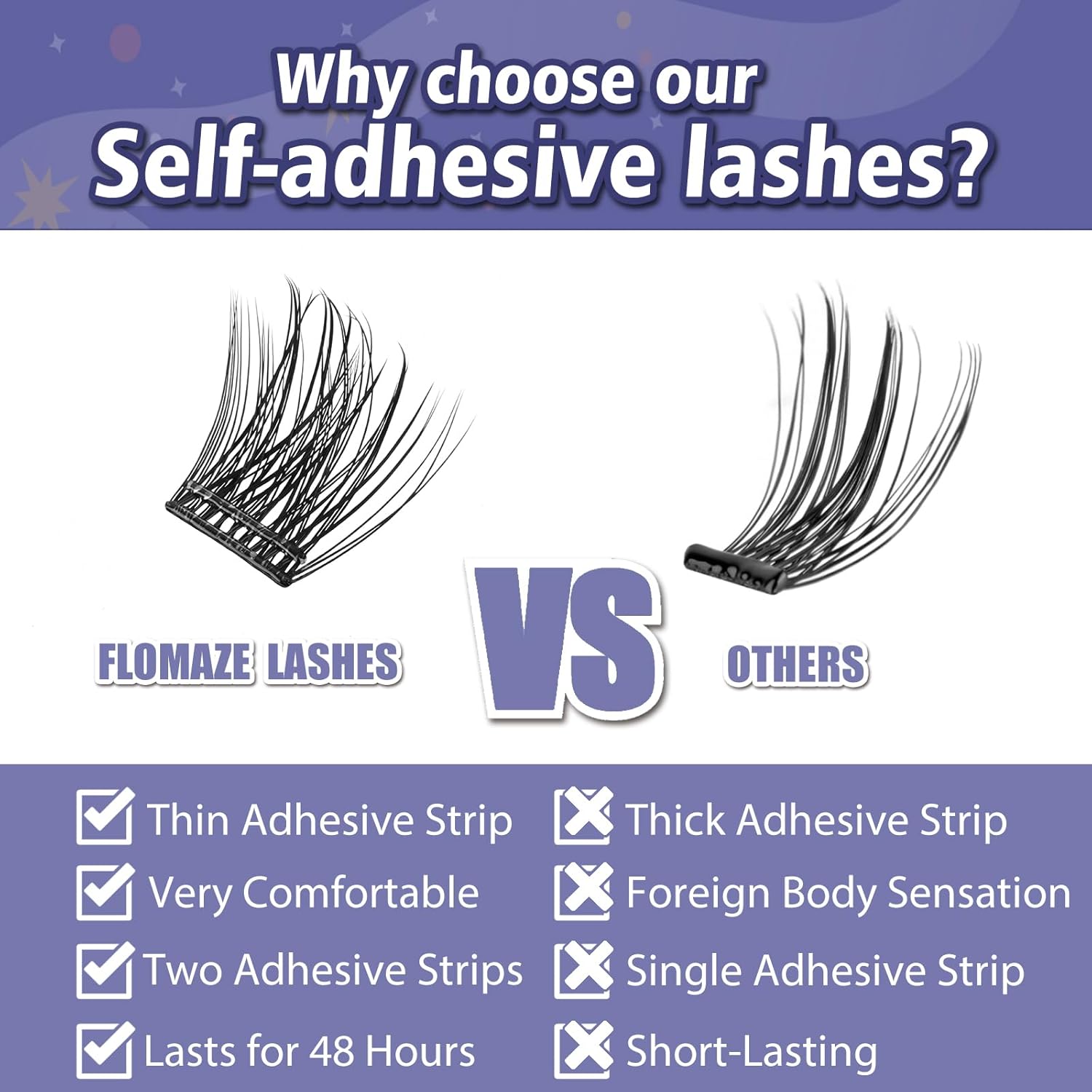 Self Adhesive Eyelashes, 156 PCS Self Adhesive Eyelash Clusters, No Glue Needed, Dual-row Glue Strips 8-16mm Mixed Individual Lash Extension Super Sticky Reusable False Lashes-FemmiqueWomen