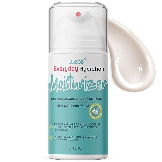 WEBE Hydration Snail Mucin Moisturizer – Hydrating Face Cream with Hyaluronic Acid, Retinol & Peptides for Smoother, Youthful-Looking Skin-FemmiqueWomen
