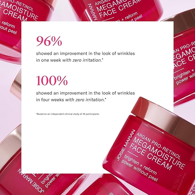 Josie Maran Pro-Retinol Face Cream - Anti Aging Retinol Cream with Pure Argan Oil & Aloe Juice - Delivers Intense Hydration for Plumper Skin & Reduces Wrinkles with Zero Irritation (1.69 oz)-FemmiqueWomen