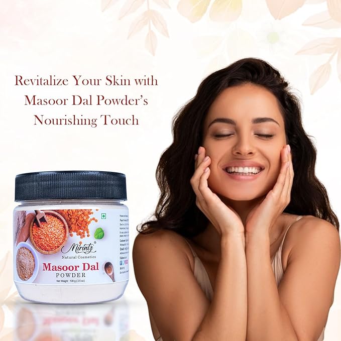 100% Natural Masoor Dal Powder | (3.5 Oz) Organic Lentils Powder for Face & Skin | Red Lentils Powder for Natural Face Pack | Dried Masoor Dal Cleansing Powder & Skin Brightener for Face-FemmiqueWomen