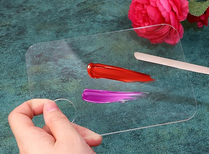 1set Plastic Makeup Mixing Palette and Spatula Cosmetic Palette Foundation Palette For Nail Art Eye Shadow Lipsticks Mixing Makeup Tools Makeup Applicator Kit (3.94x5.83inch)-FemmiqueWomen