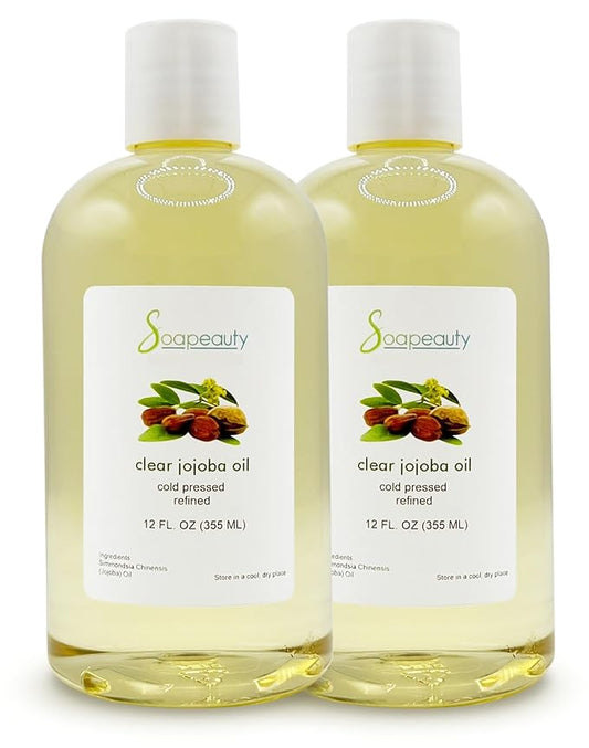 Soapeauty Clear Jojoba Oil | 100% Pure & Natural | Refined, Cold Pressed, Hexane Free | Moisturizing Oil for Skin, Face, Hair & Nails | 24 fl oz (2 * 12 fl oz)-FemmiqueWomen