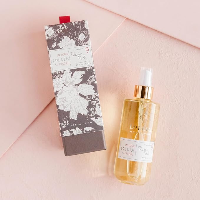 LOLLIA In Love Dry Body Oil, 6.8 Fl. Oz. – Classic Petal – Women’s, Scented, Moisturizing, Dry Body Oil for Women, For All Skin Types-FemmiqueWomen