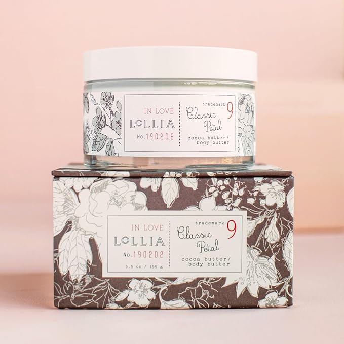 LOLLIA In Love Body Butter, 5.5 oz. - Classic Petal Fragrance - Shea Butter & Cocoa Butter, Body Lotion for Women, Hydrating & Smooth Body Moisturizer-FemmiqueWomen
