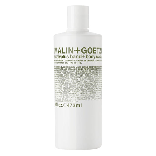 Malin + Goetz Eucalyptus Hand + Body Wash natural cleansing, purifying, hydrating hand & body wash. all skin types, dry, irritated, sensitive. No stripping/irritation. Cruelty-free & vegan 16 Fl oz-FemmiqueWomen