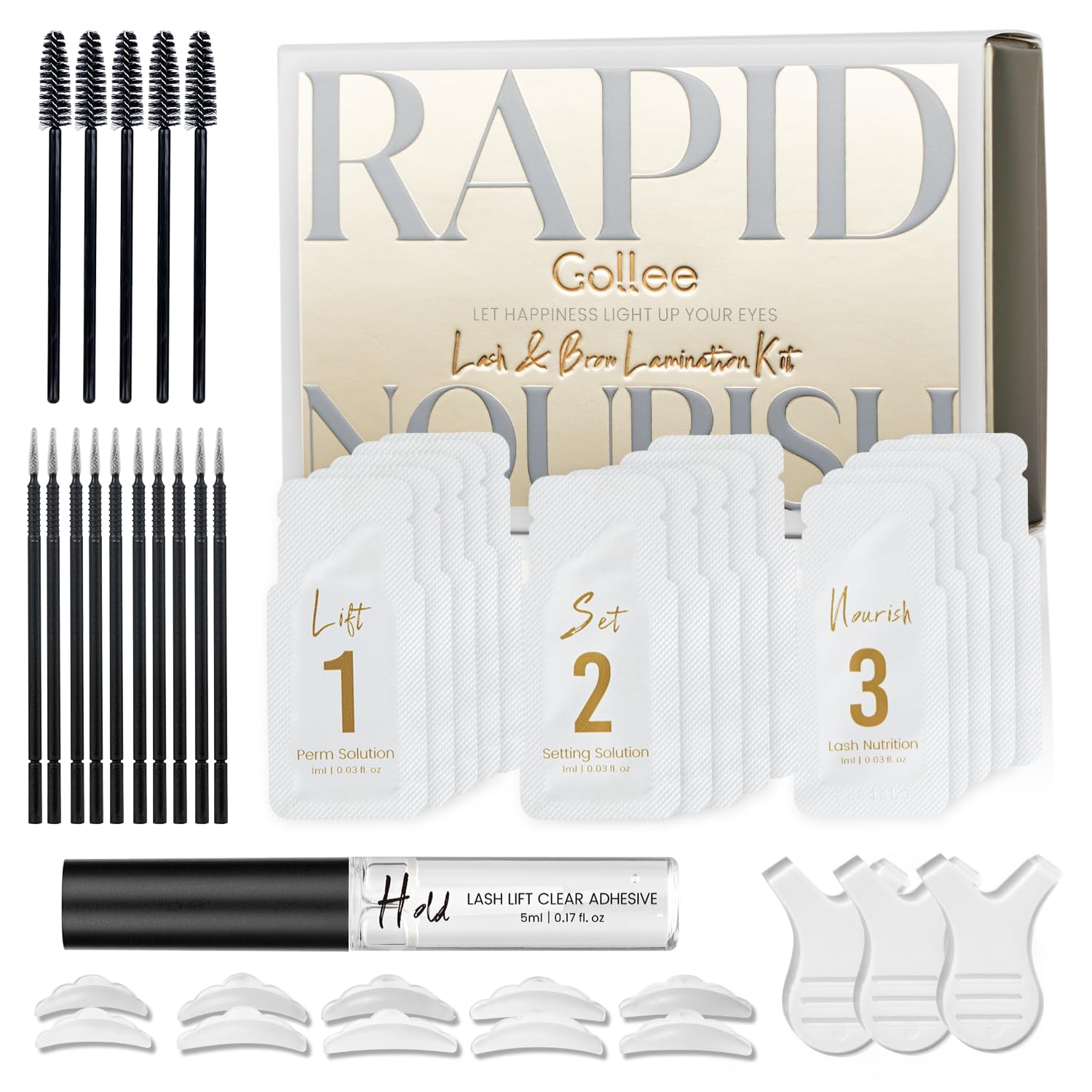 Brow Lamination Kit Lash Lift Kit, Sachet Refill Eyelash Perm Kit for Natural Curling Long-Lasting, Instant Eyelash Lift Kit, Brow Perm Kit for Salon-Quality Results at Home-FemmiqueWomen