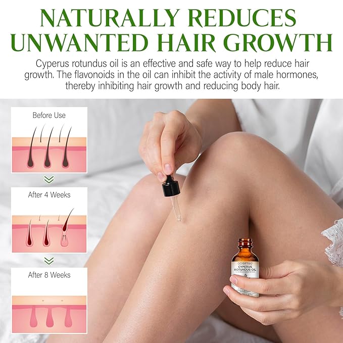 Cyperus Rotundus Oil,Cyperus Oil,Cyprus Rotundus Oil for Hair Removal,Cyperus Oil Natural, Soothing and gentle,Reducing Body Hair Growth,Smooth Skin & Hair Removal,60ml-FemmiqueWomen