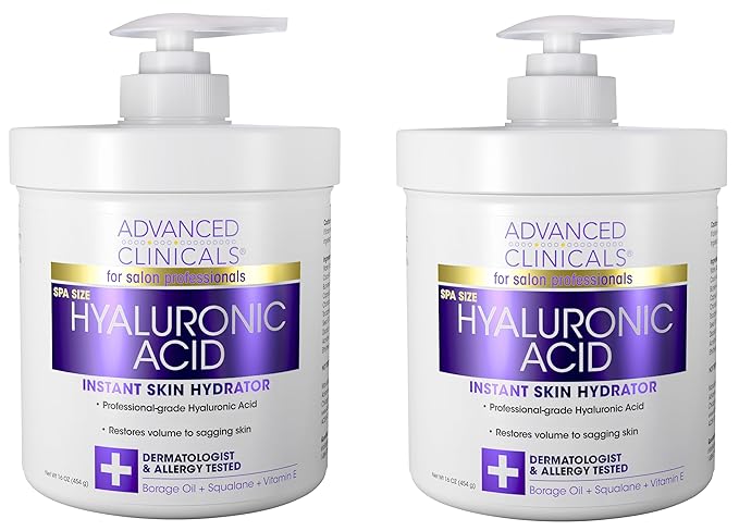 Advanced Clinicals Hyaluronic Acid Body Lotion & Face Moisturizer W/Vitamin E | Hydrating Dry Skin Firming Lotion Minimizes Look Of Wrinkles, Stretch Marks, & Crepey Skin | Skin Care Products, 2pc-FemmiqueWomen