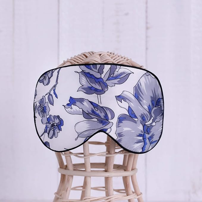 100% Pure Silk Eye Mask Sleep Eye Mask Eye Cover Eyeshade Sleeping Eye Mask Printed Colors (#11)-FemmiqueWomen
