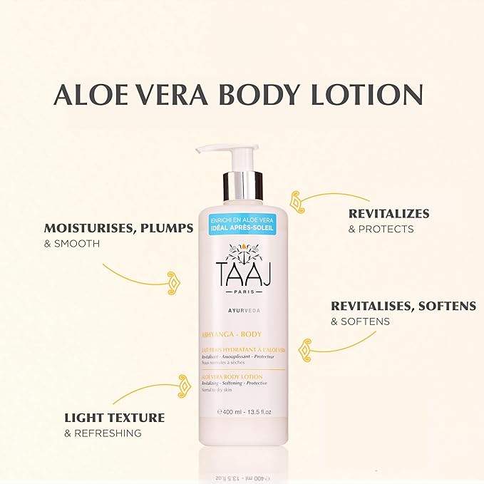 | Refreshing Body Milk with Aloe Vera – Soothes, Hydrates & Revitalizes | Regenerating, Softening & Protective Actives | Non-Greasy Finish |Ayurvedic Skincare | 97% natural & Vegan | 13.5 fl oz-FemmiqueWomen