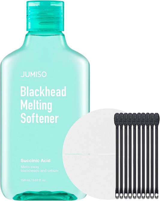JUMISO Blackhead Melting Softener Cotton Pad Set - Korean Pore Care PHA Exfoliation Witch Hazel Tea Tree Cypress Water Sebum Control Complete Kit, 5.07 fl.oz. 40 Pads 10 Swabs-FemmiqueWomen
