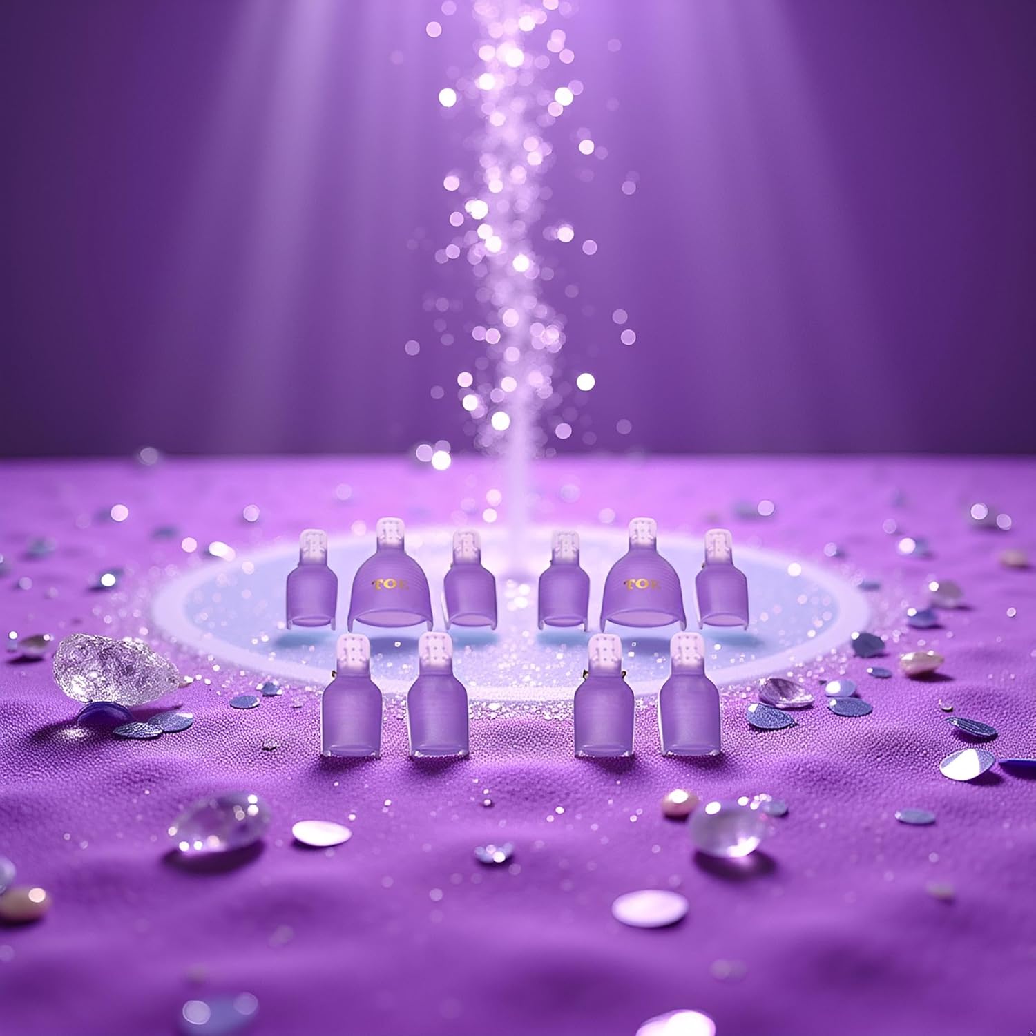 10Pcs Purple Useful Toenail Clips Nail Art Caps Soak Off UV Gel Clamp Remover Beauty Tool Sleek Nail Remover Clips With Anti-Slip Design Nail Polish Removers-FemmiqueWomen