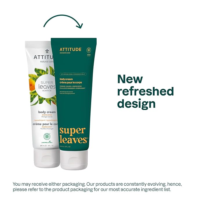 ATTITUDE Body Cream, EWG Verified Moisturizer, Vegan Moisturizing Products For Dry Skin, Dermatologically Tested, Orange Leaves, 8 Fl Oz-FemmiqueWomen