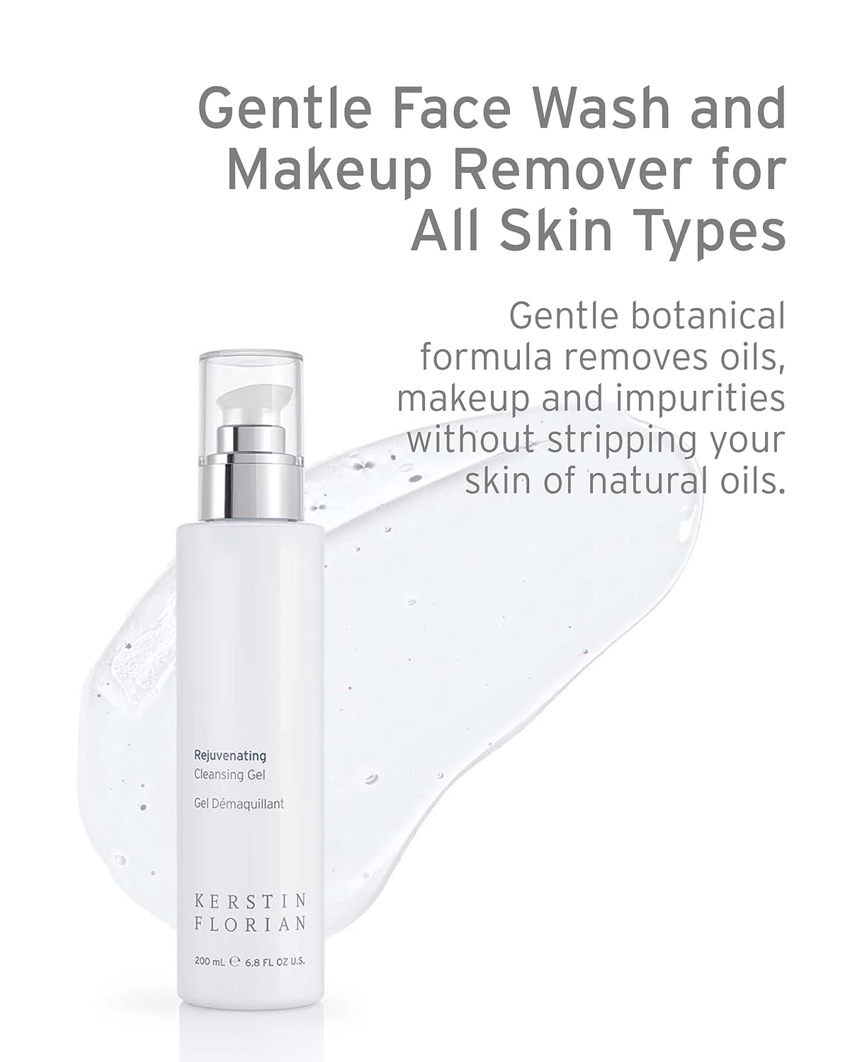 Kerstin Florian Rejuvenating Cleansing Gel | Gentle Face Wash and Makeup Remover for All Skin Types (6.8 fl oz)-FemmiqueWomen