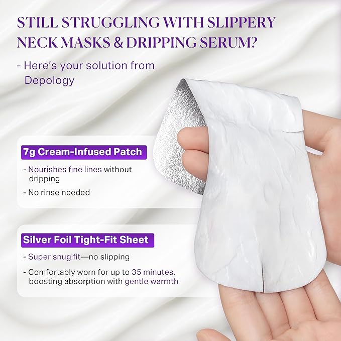 depology Tightening and Lifting Neck Wrinkle Patches with Cream, PDRN Deep Collagen Neck Mask, Firming Patch with PDRN、Collagen and Niacinamide Cream-FemmiqueWomen