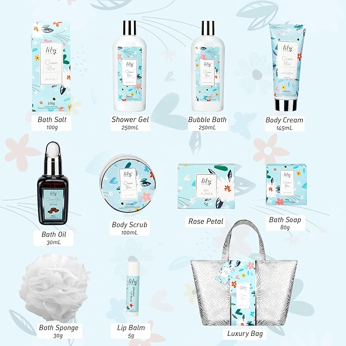 Mothers Day Gift for Mom - XXXL Bag Spa Gift Set for Women Luxury Bath and Body Gift Bag Set for Women Spa Kit Pampering Gifts for Her Christmas Birthday Gifts Spa Bath Gift Set with Shower Gel-FemmiqueWomen