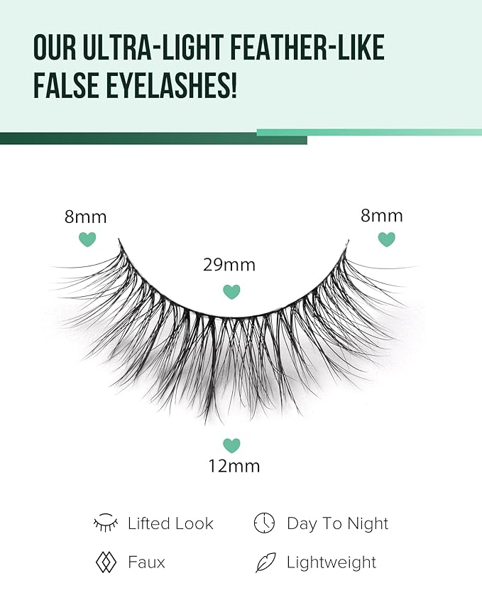 Natural Lashes Wispy False Eyelashes Natural Fake Lashes Fluffy Mink Lashes Short Strip Lashes Pack 7 Pairs-FemmiqueWomen