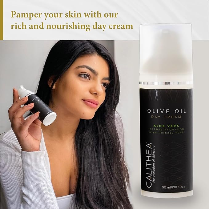 Calithea Day Cream Facial Moisturizer for Healthy, Glowing, Balanced Skin with Aloe Vera, Prickly Pear, Olive Oil-FemmiqueWomen