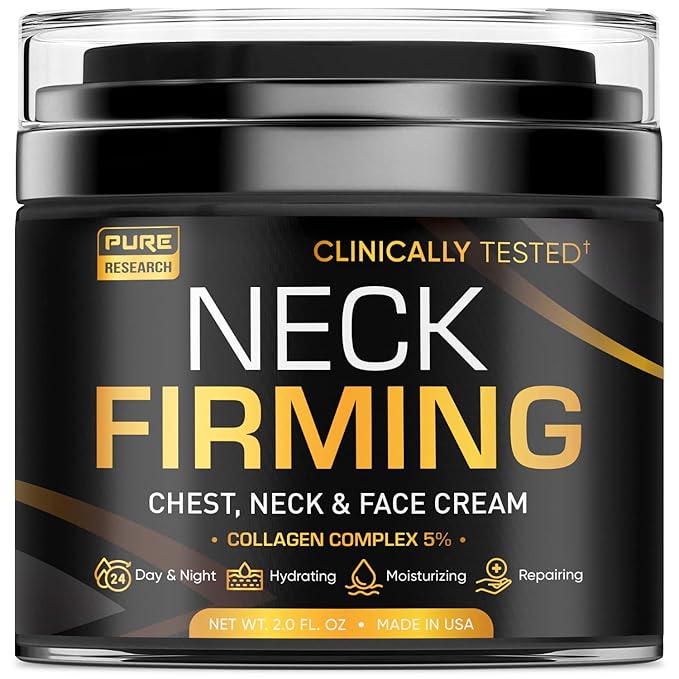 PURE RESEARCH Neck Firming Cream - Anti Wrinkle Cream Day & Night Face Neck and Décolleté Cream - Moisturizing, Lifting & Hydrating-FemmiqueWomen
