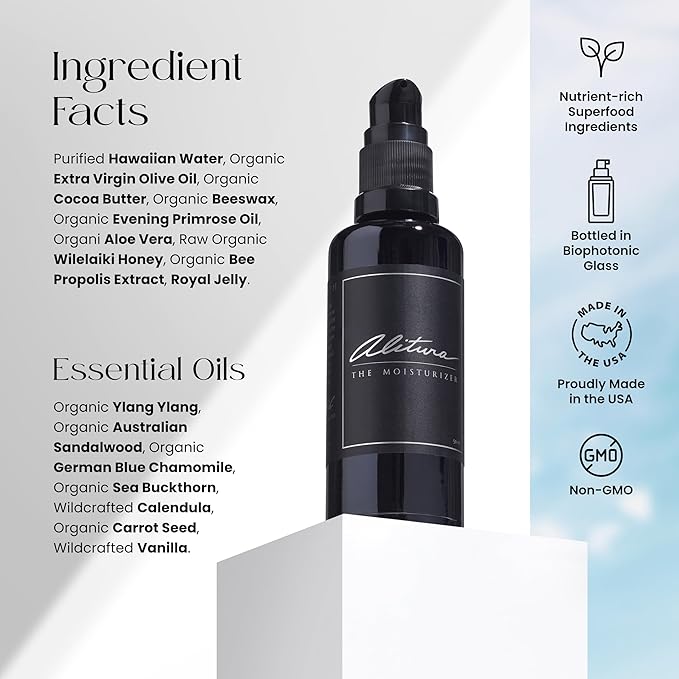 Alitura Naturals Face Moisturizer for Men & Women – 50ml Daily Hydrating Cream with Aloe Vera, Bee Propolis, Sea Buckthorn, & Honey – Anti-Aging, Soothing, Non-GMO, USA Made-FemmiqueWomen
