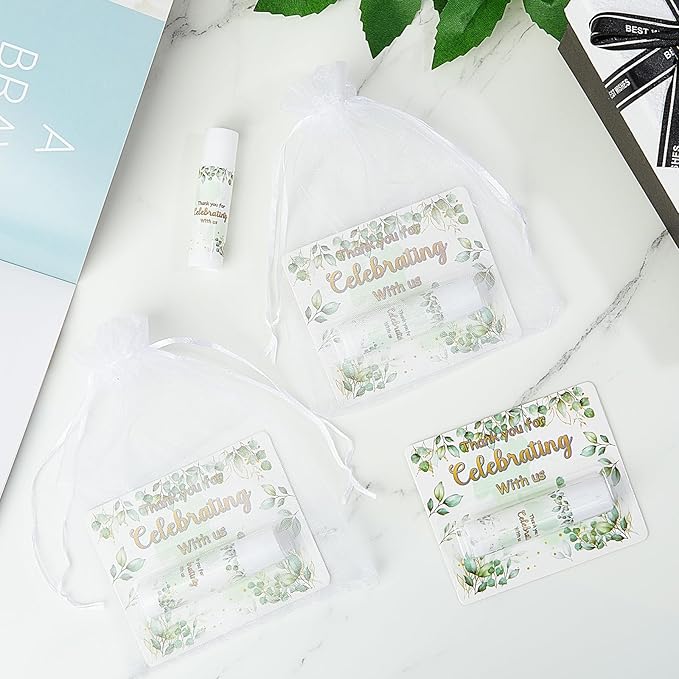 24 Set Thank You Gift Lip Balm Bulk Baby Shower Party Gifts Favors Lip Balms for Guests Bridal Shower Favor Girls Boys Gender Reveal Favors Souvenirs Party Supplies Thank You Gifts for Wedding-FemmiqueWomen