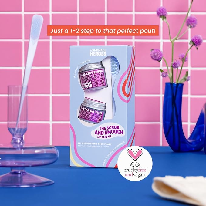 100% Natural Lip Scrub, Vegan Conditioning Coconut Lip Exfoliator - Gentle Exfoliant, Sugar Lip Polish and Lip Exfoliator Scrubber for Chapped and Dry Lips (Bakuchiol 3pc Set)-FemmiqueWomen