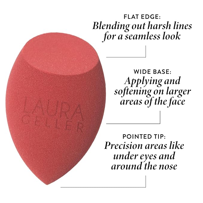 LAURA GELLER NEW YORK Full Face Blending Sponge, Easy Makeup Blender for Foundation & Concealer, Latex-Free for Sensitive Skin-FemmiqueWomen