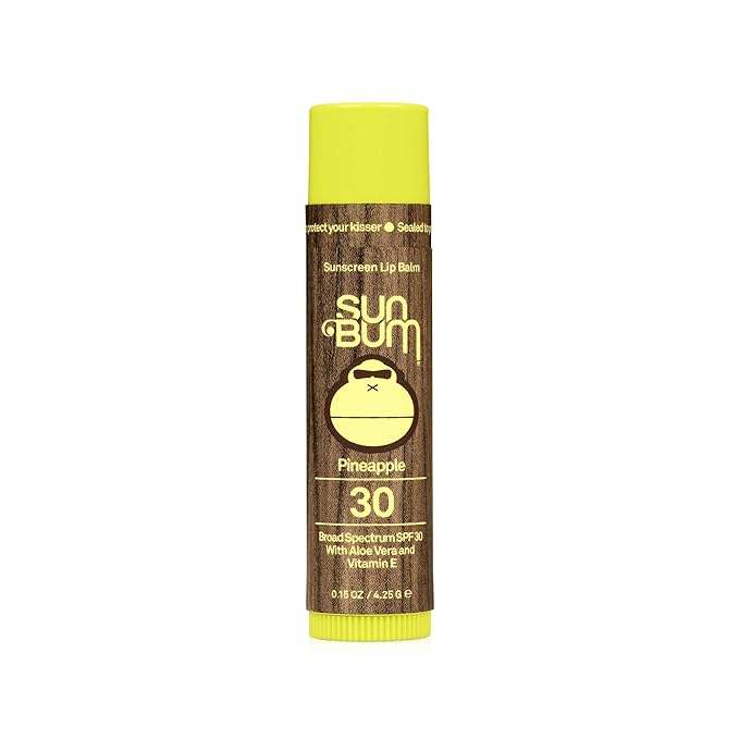 Sun Bum SPF 30 Sunscreen Lip Balm | Vegan and Cruelty Free Broad Spectrum UVA/UVB Lip Care with Aloe and Vitamin E for Moisturized Lips | Pineapple Flavor |.15 oz-FemmiqueWomen