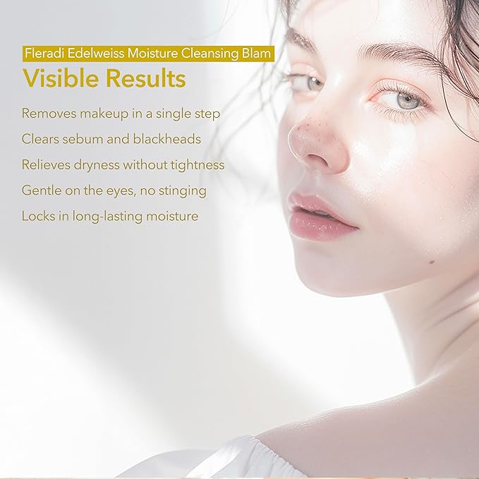 Edelweiss Cleansing Balm – Vegan Makeup Remover and Face Cleanser with Natural Flower Extracts. Korean Skincare, No Parabens or Sulfates (3.38 fl oz)-FemmiqueWomen