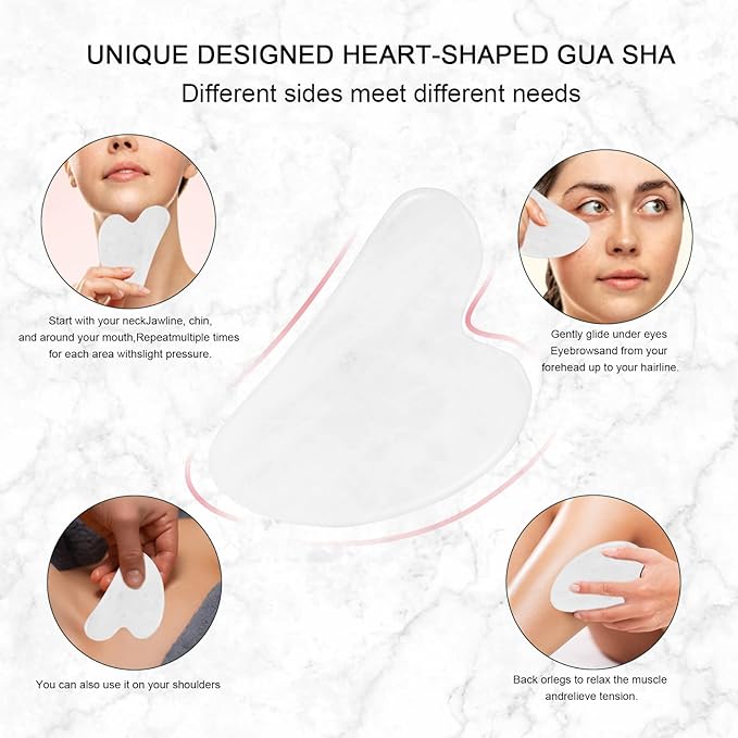 Jade Roller for Face, Facial Roller Massager Skin Care Tool, Gua Sha Facial Tools for Face, Neck, Eyes, Reduce Puffiness of The Skin - White-FemmiqueWomen