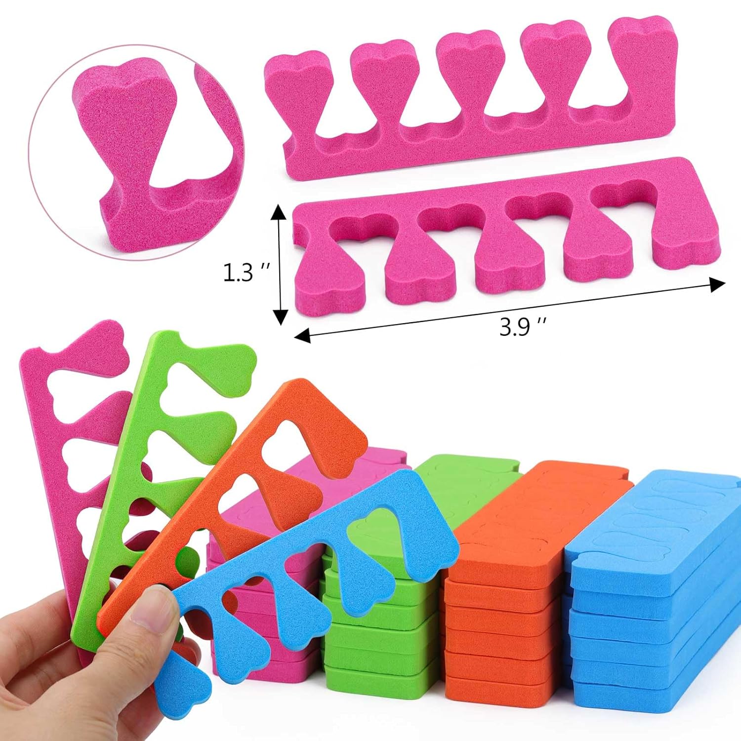 200pcs Sponge Toe Separators Pedicure Set for Nail Polish- Premium Nail Art Painting and Polishing Tool Kit, 4 Funy Color-FemmiqueWomen