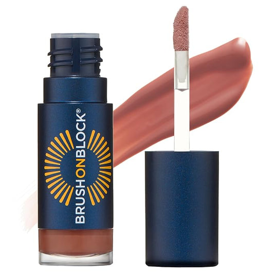 Brush On Block Sun Shine Protective Lip Oil SPF 30, Mineral Protection from UVA/UVB & Blue Light, Hydrating, Cruelty-Free, Gluten-Free, & Vegan, Fig-FemmiqueWomen