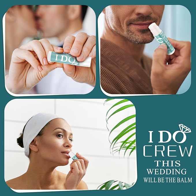24 Pcs Bachelorette Lip Balm I Do Crew Wedding Party Gifts Bachelorette Lip Balm Gift Wedding Favors for Bachelorette Wedding Party Guest Supplies (Green)-FemmiqueWomen
