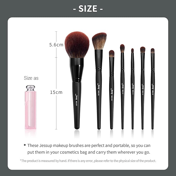 Jessup Makeup Brushes Set Premium Synthetic Powder Foundation Highlight Concealer Eyeshadow Blending Eyebrow Liner Spoolie Brush Set Black 21pcs T271-FemmiqueWomen
