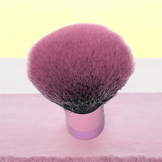 Luxurious and Large Soft Fluffy Powder Brush, Use as a Spray Tan Finishing Tool, Multipurpose Face and Body Barber and Beauty Tool, Large Kabuki Brush by BevyGold (Pink)-FemmiqueWomen