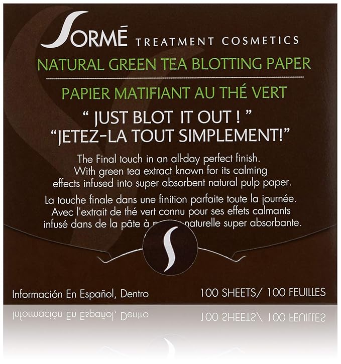 Sorme' Treatment Cosmetics Blotting Paper, Green Tea, 0.5 oz.-FemmiqueWomen