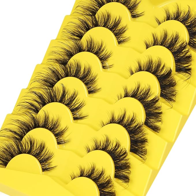 Fox Eye Lashes Wispy False Eyelashes Natural Look Clear Band Lashes 20mm 3D Mink Lash Cat Eye Spiky Strip Eyelashes Pack by Kiromiro-FemmiqueWomen
