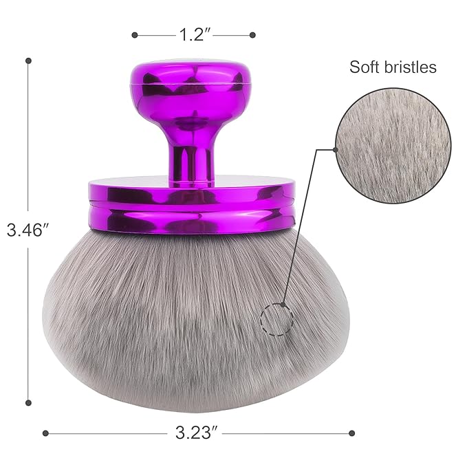 Self Tanner Brushes- Extra Large Body Kabuki Brush & Tanning Mitt, 2 Pcs, Big Body Makeup Brush for Legs, Face, Soft Self Tanning Glove Applicator for Fake Tan, Foundation, Lotion, Makeup (Purple)-FemmiqueWomen