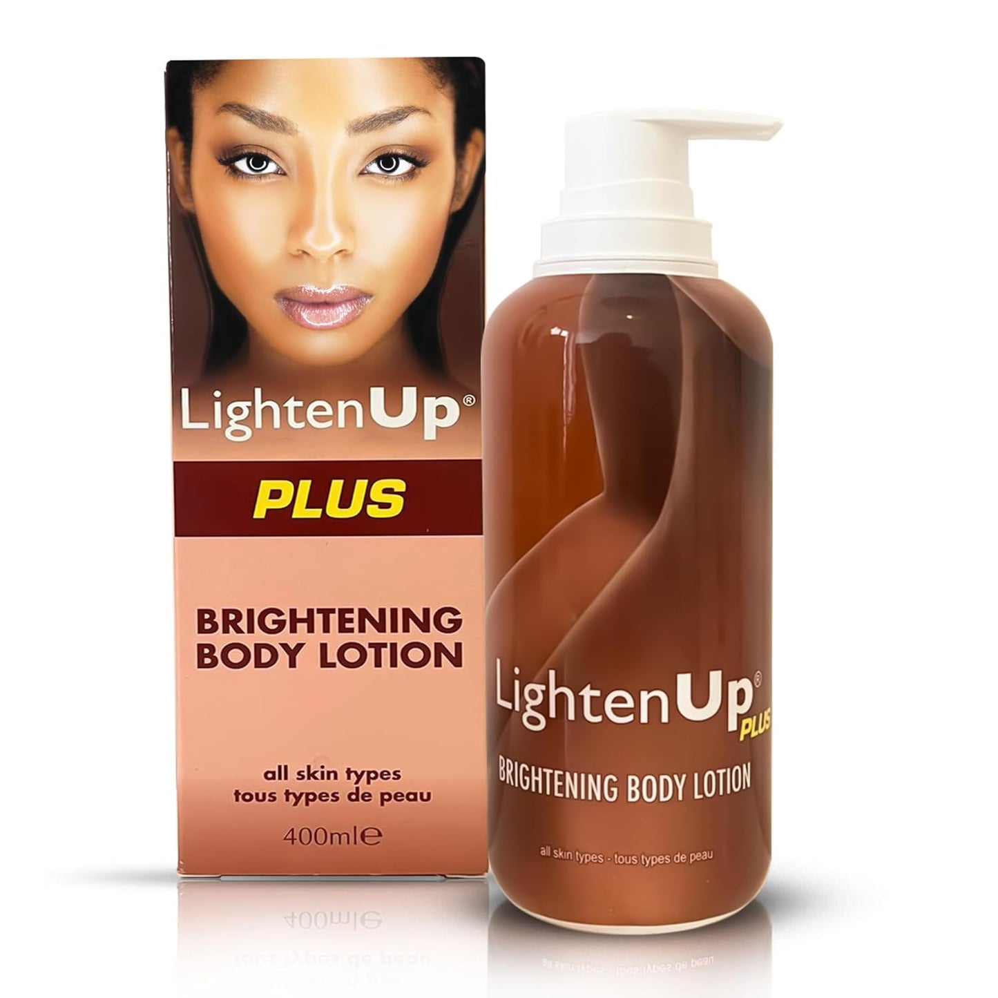 OMIC Lighten-Up Skin Brightening Lotion - 13.5 Fl oz / 400ml - Moisturizing, Hydrating Body Lotion for Body, Knees, Elbows, Hands, Underarms, with Jamaican Castor Oil and Shea Butter-FemmiqueWomen