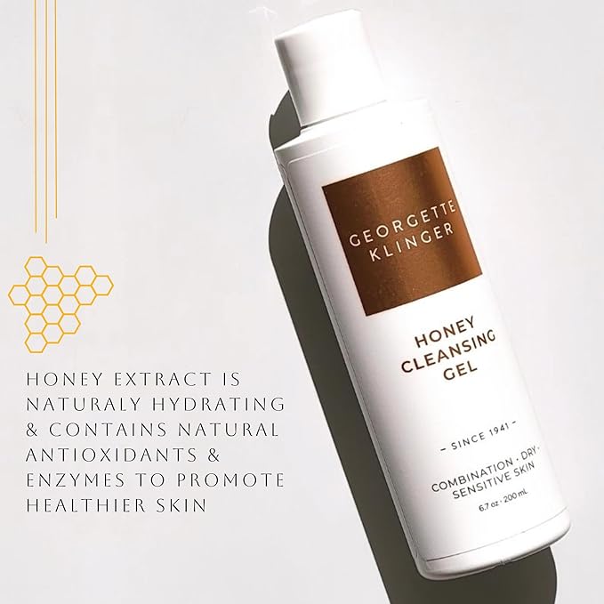 Georgette Klinger Honey Cleansing Gel - Gentle, Hydrating Cleanser, Daily Face Wash, Removes Dirt, Free Radicals with Moisturizing Manuka, Honeysuckle for Normal, Dry, Sensitive Skin - 6.7-FemmiqueWomen
