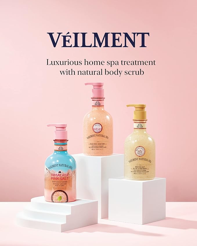 NATURAL SPA DEAD SEA SALT 2-in-1 BODY WASH & BODY SCRUB(13.53fl.oz) - Natural Exfoliating Salt Scrub for Deep Cleansing - Effective on Scars & Wrinkles - Moisturize Skin Polishes-FemmiqueWomen