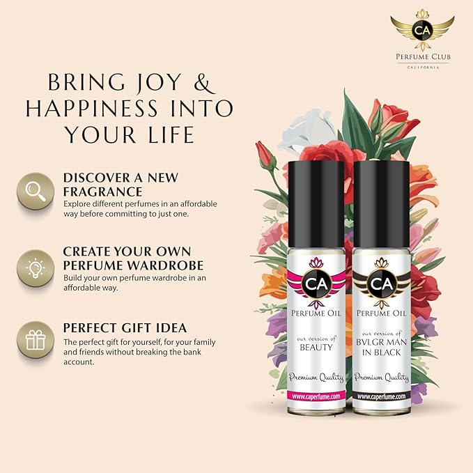 CA Perfume Amber Rouge Saffron Fragrance Body Oil For Women & Men Roll On 0.33fl oz / 10ml-FemmiqueWomen