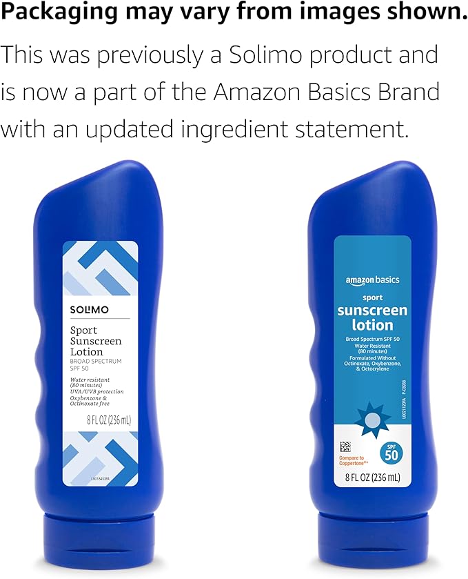 Solimo Sunscreen Lotion, No Octinoxate/Oxybenzone, Unscented, 8 fl oz, 6-Pack-FemmiqueWomen