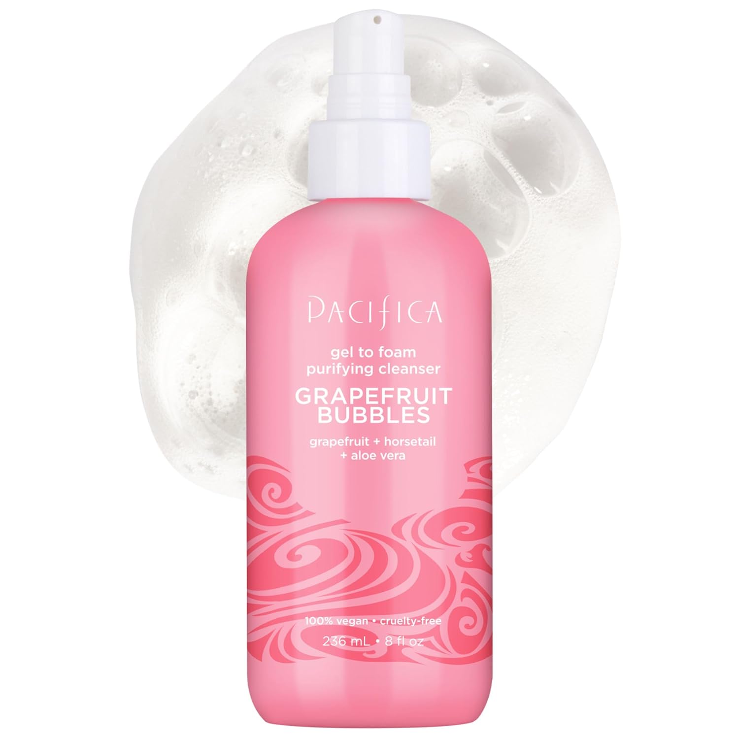 Pacifica Grapefruit Bubbles Gel-to-Foam Cleanser - Gentle Face Wash for Oily & Combination Skin, Helps Remove Excess Oil & Impurities, Helps Brighten, Vegan & Cruelty-Free Formula Dermatologist Tested-FemmiqueWomen