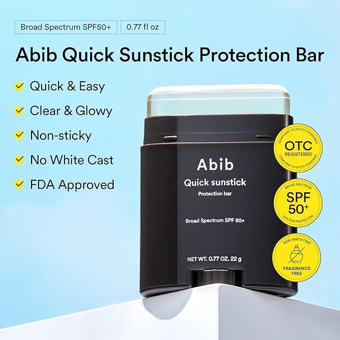 Abib Airy & Quick Sunstick DUO Broad Spectrum SPF50+ 1.58 oz / 45g (Semi-matte & Glowing) | Korean Suncreen Stick Suncare Sunblock, No Whitecast, Protector Solar Barra, Water resistant-FemmiqueWomen