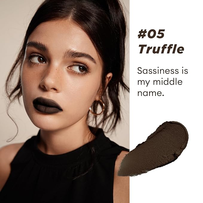 ITY Velvet Matte Finish Lip Stain-Mousse Textured Lip Clay, Red Shade, Conceals Lip Lines, Rich Pigment Lip Tint Lipsticks, 0.14 oz (4g) in Earthy, Truffle.-FemmiqueWomen