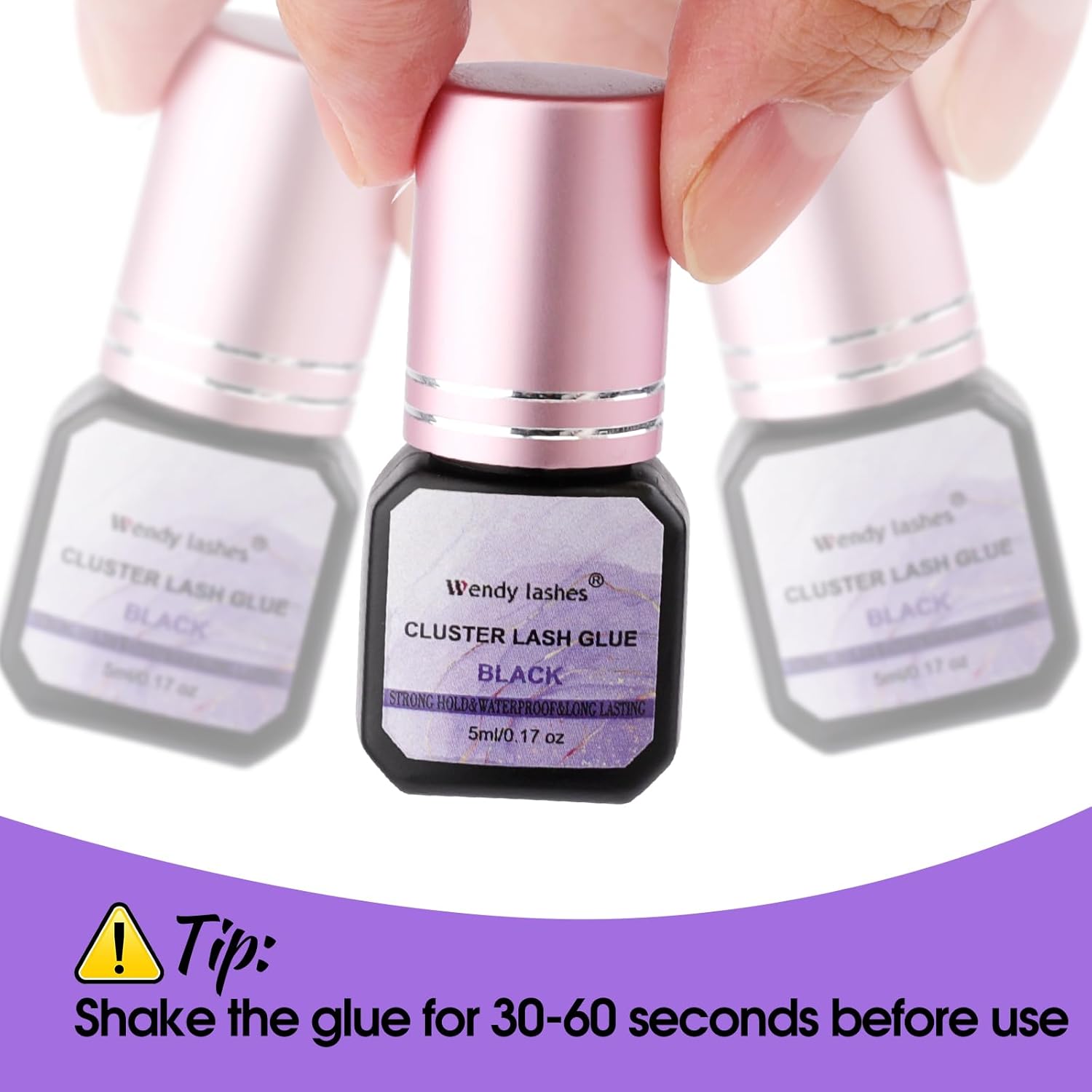 Fast-Drying Eyelash Extension Glue for Professionals - 1-2 Second Strong Hold Waterproof & Long Lasting 8 Weeks Salon-Grade Lash Adhesive(Black,5ml)-FemmiqueWomen