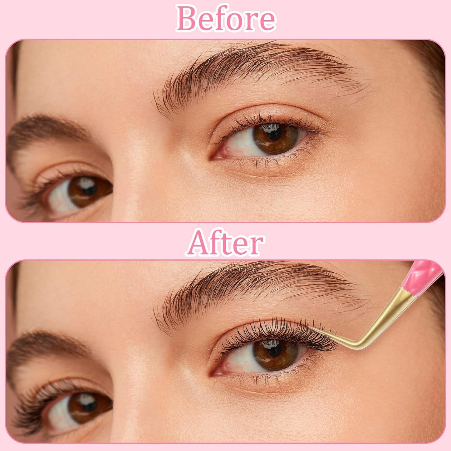 2pcs Lash Cluster Tweezers for Eyelash Extensions Straight and Curved Volume Lash Tweezers Set Lashes Cluster Tweezer for Volume Lashes Extensions, Crafting, Girls Women Beginners-FemmiqueWomen